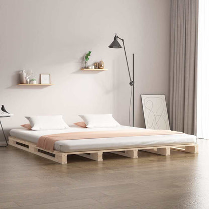 Pallet Bed without Mattress Solid Wood Length Natural