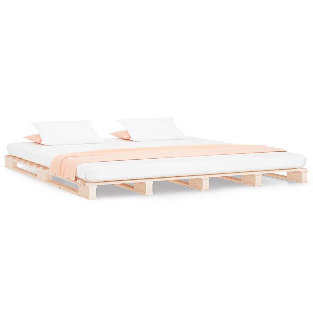 Pallet Bed without Mattress Solid Wood Length Natural