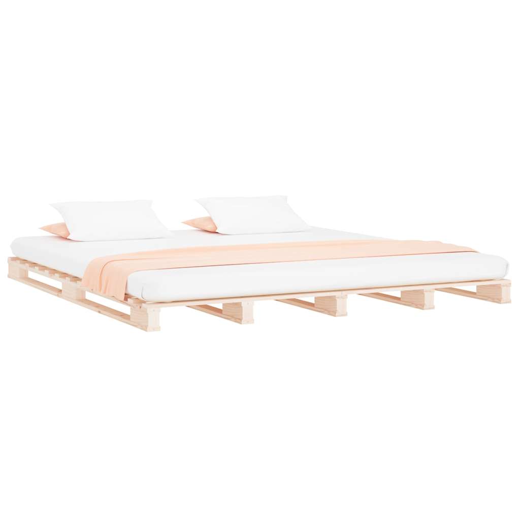 Pallet Bed without Mattress Solid Wood Length Natural
