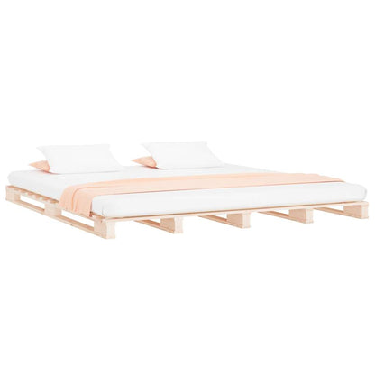 Pallet Bed without Mattress Solid Wood Length Natural