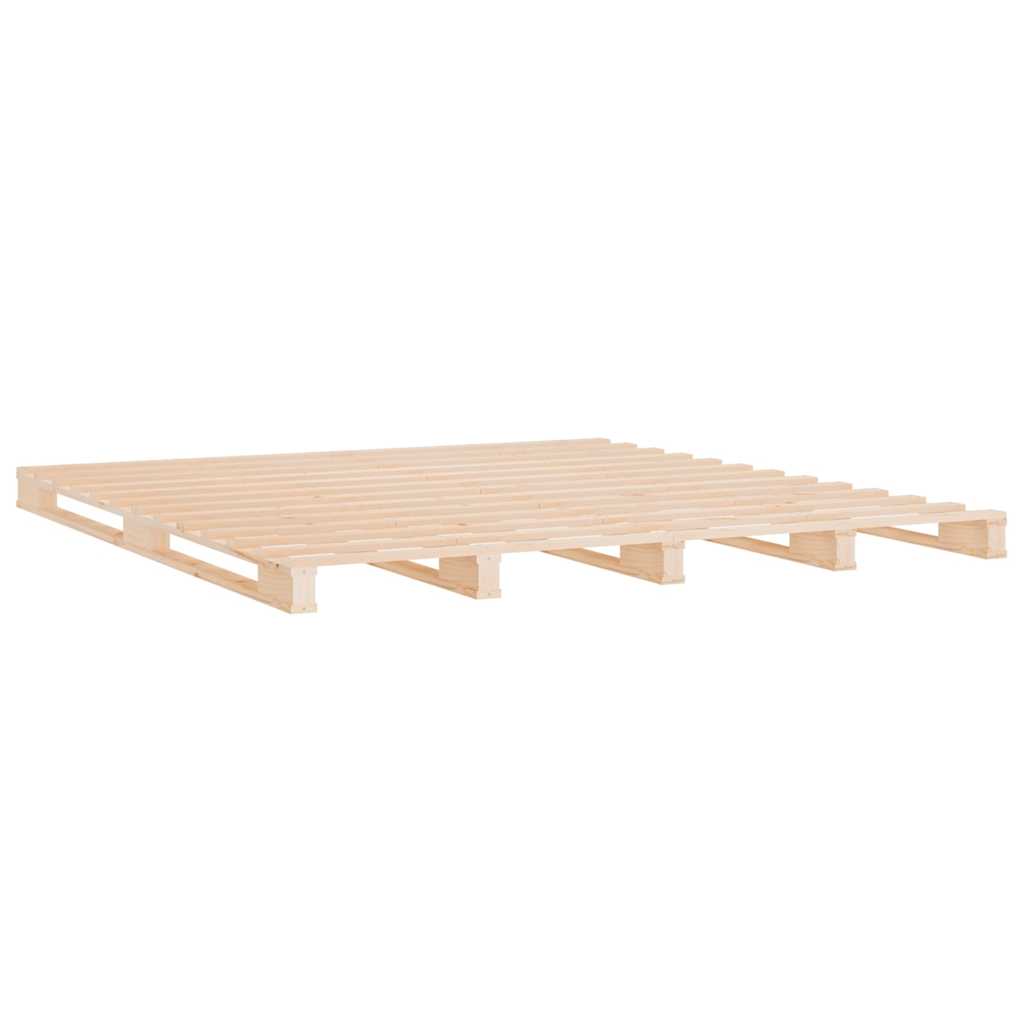 Bed without Mattress Solid Wood Length Natural