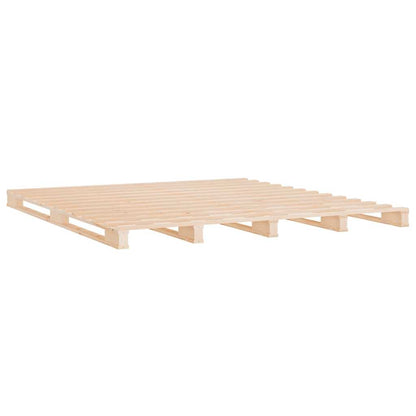 Bed without Mattress Solid Wood Length Natural