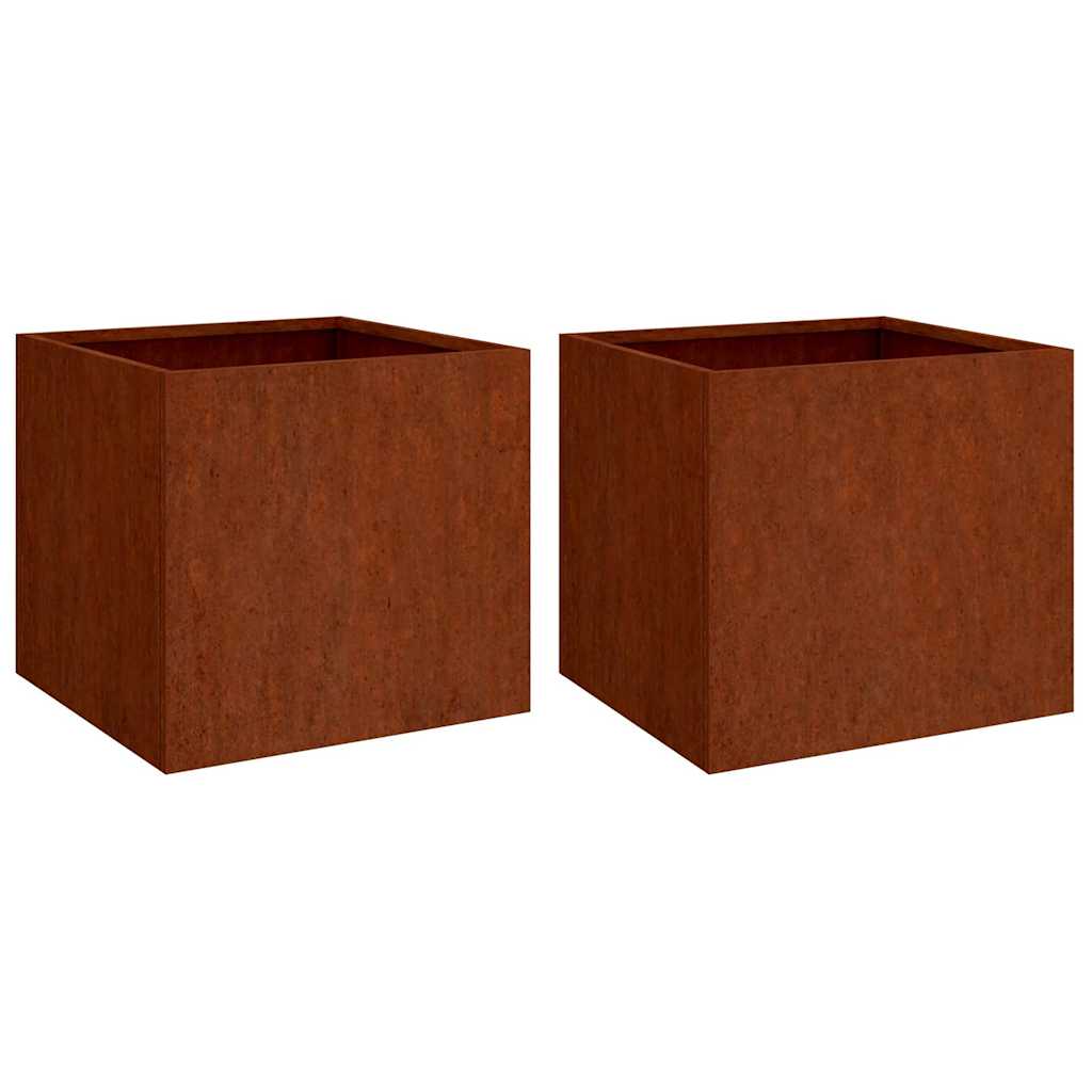 vidaXL Planters 2 pcs 49x47x46 cm Corten Steel 2