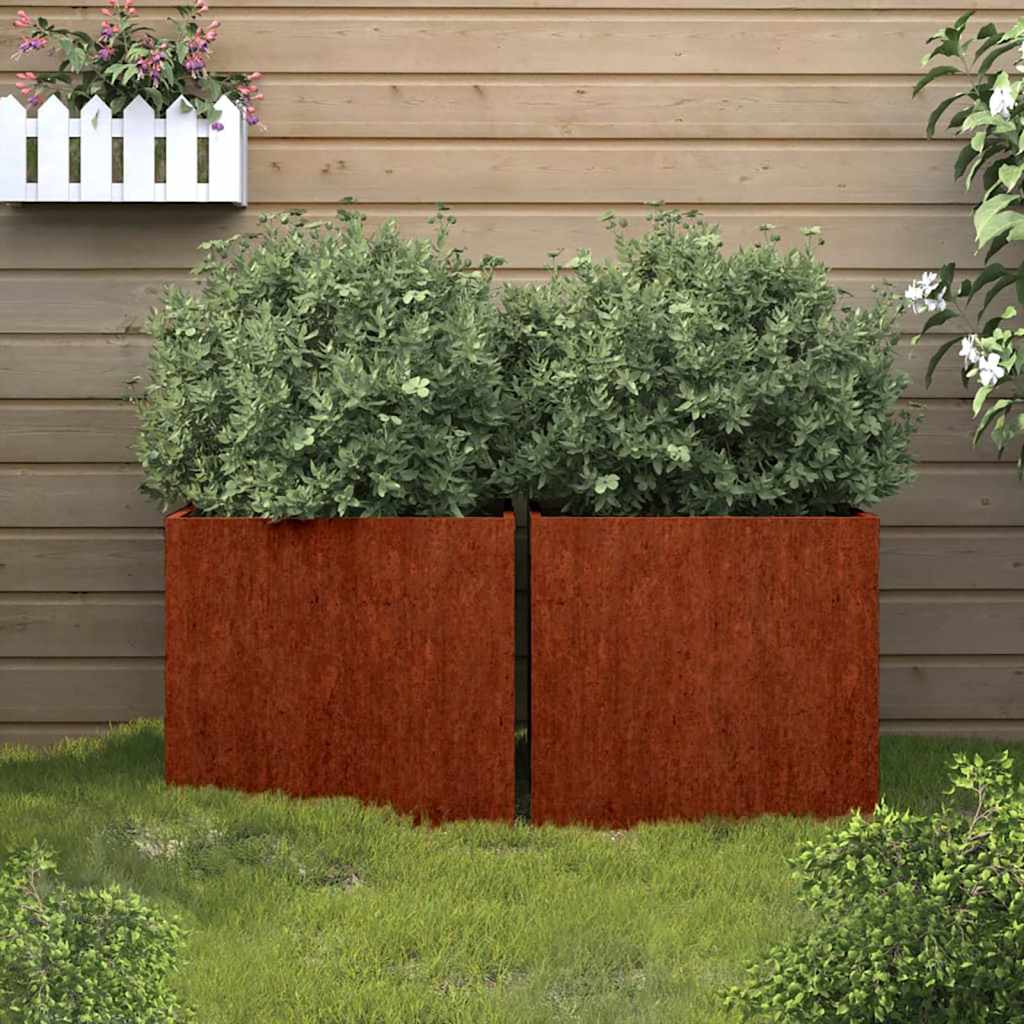 vidaXL Planters 2 pcs 49x47x46 cm Corten Steel 1