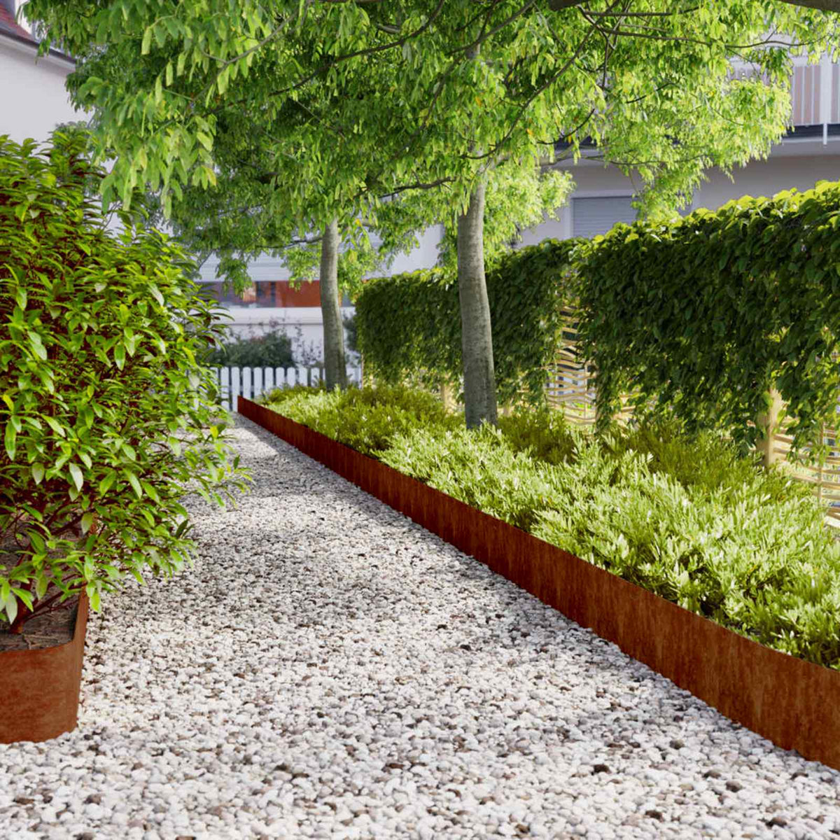 vidaXL Lawn Edgings Cold-rolled Steel 10 pcs 20 x 103 cm