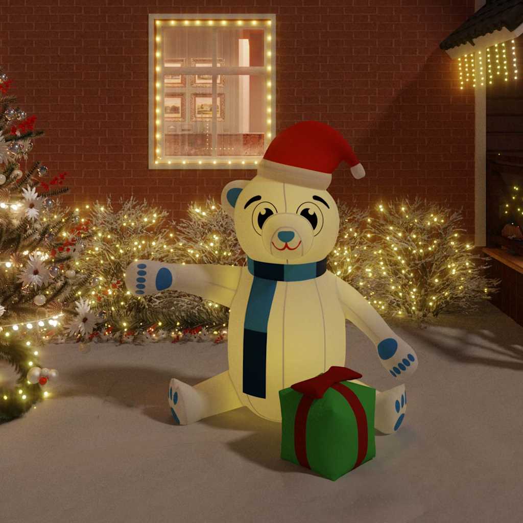vidaXL Christmas Inflatable Teddy Bear LED 180 cm 1