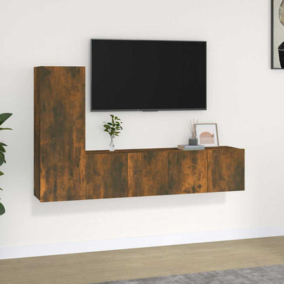 TV Cabinet Set Engineered Wood Width 60 cm Smoked oak 3