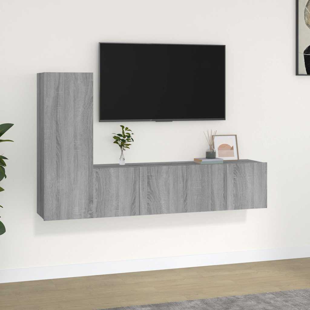 TV Cabinet Set Engineered Wood Width 60 cm Grey sonoma 3