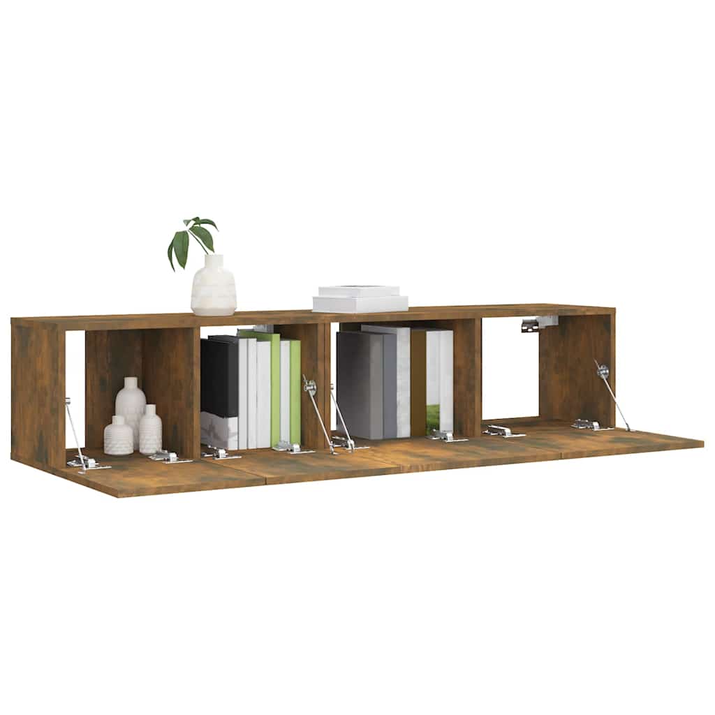 2 Piece TV Cabinet Set Engineered Wood Width 60/80 cm Smoked oak