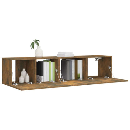 2 Piece TV Cabinet Set Engineered Wood Width 60/80 cm Smoked oak