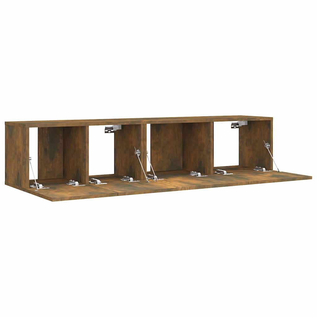vidaXL 2 Piece TV Cabinet Set Smoked Oak Engineered Wood 3