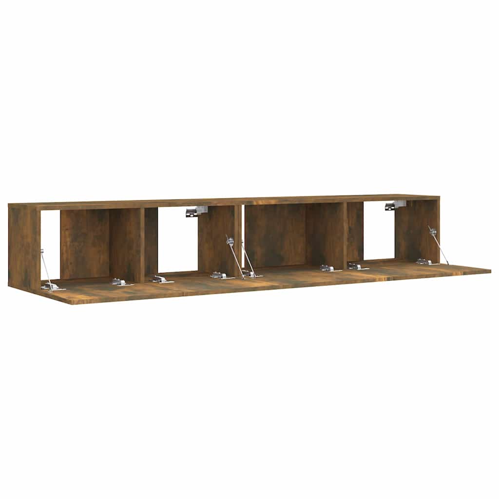 vidaXL 2 Piece TV Cabinet Set Smoked Oak Engineered Wood 4