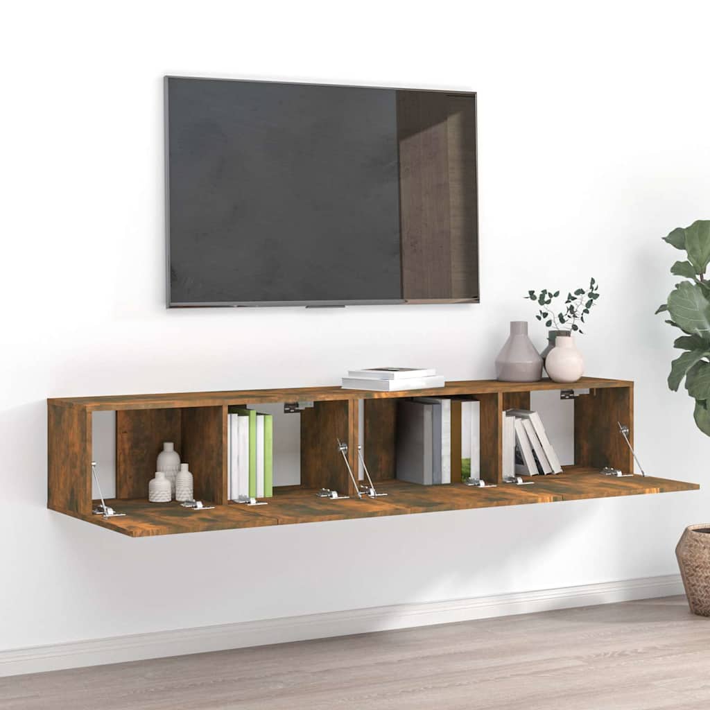 vidaXL 2 Piece TV Cabinet Set Smoked Oak Engineered Wood 1