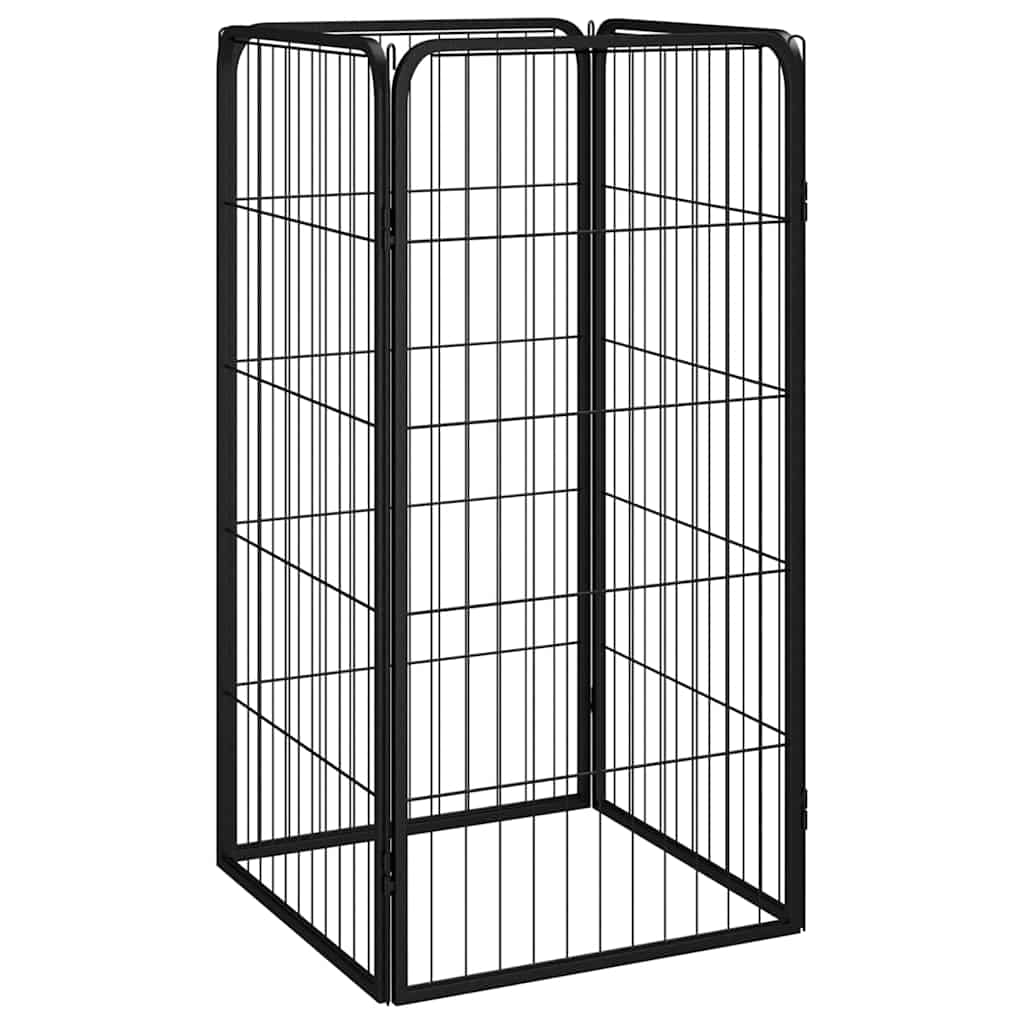 vidaXL Dog Playpen 4 Panels Black 50x100 cm Powder-coated Steel 1