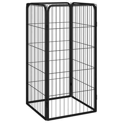 vidaXL Dog Playpen 4 Panels Black 50x100 cm Powder-coated Steel 1