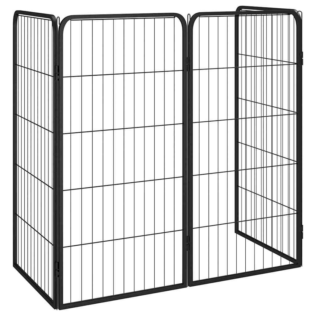 vidaXL Dog Playpen 4 Panels Black 50x100 cm Powder-coated Steel 3