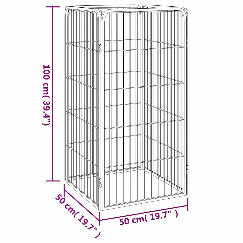 vidaXL Dog Playpen 4 Panels Black 50x100 cm Powder-coated Steel 6