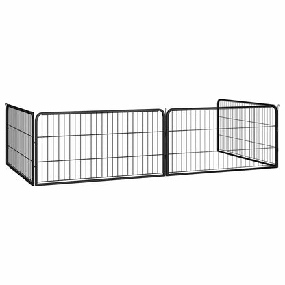 vidaXL Dog Playpen 4 Panels Black 100x50 cm Powder-coated Steel 3