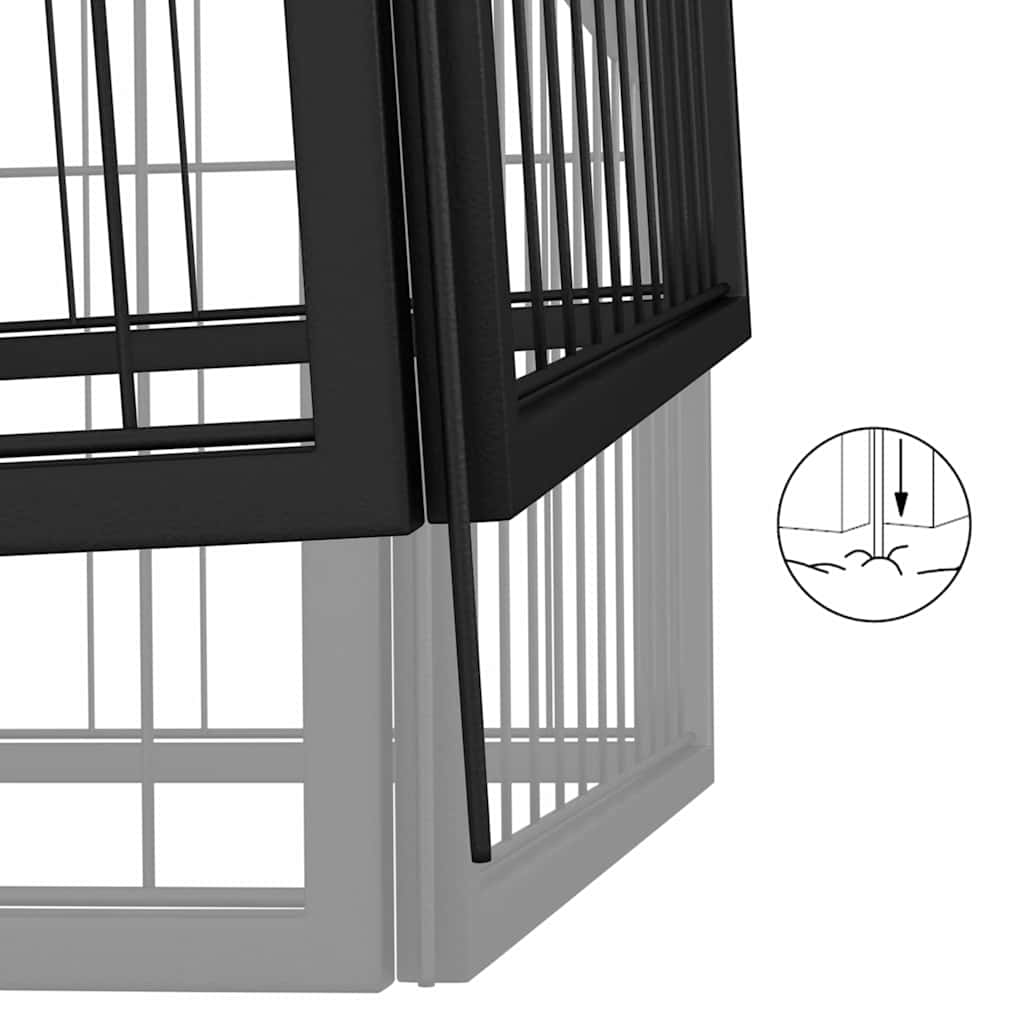 vidaXL Dog Playpen 4 Panels Black 100x50 cm Powder-coated Steel 5
