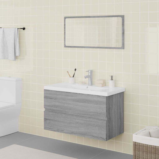 Bathroom Furniture Engineered Wood Depth Grey sonoma faucet