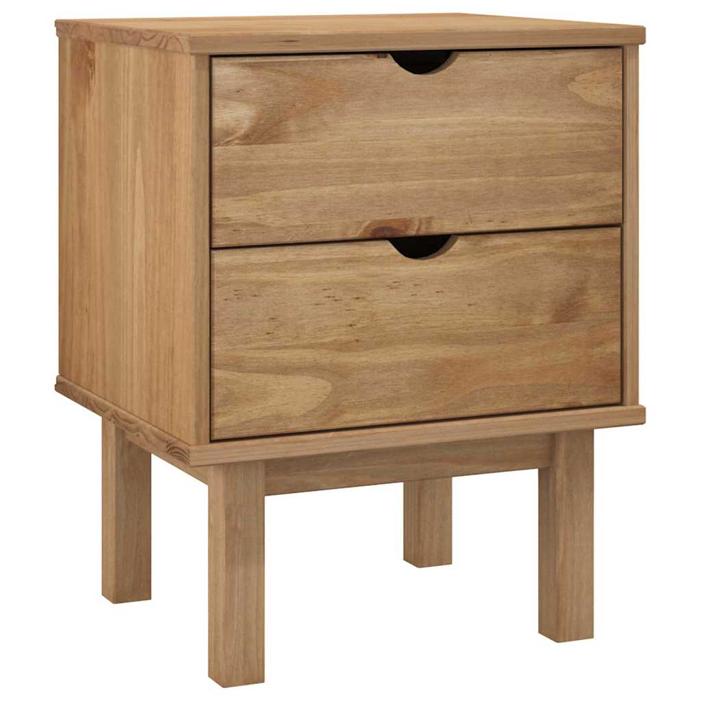 vidaXL Bedside Cabinet "OTTA" 45x39x57 cm Solid Wood Pine 3