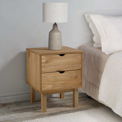 vidaXL Bedside Cabinet "OTTA" 45x39x57 cm Solid Wood Pine 1