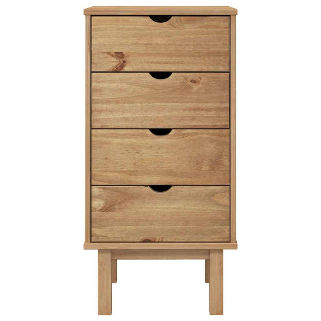 vidaXL Drawer Cabinet OTTA 45x39x90cm Solid Wood Pine 3
