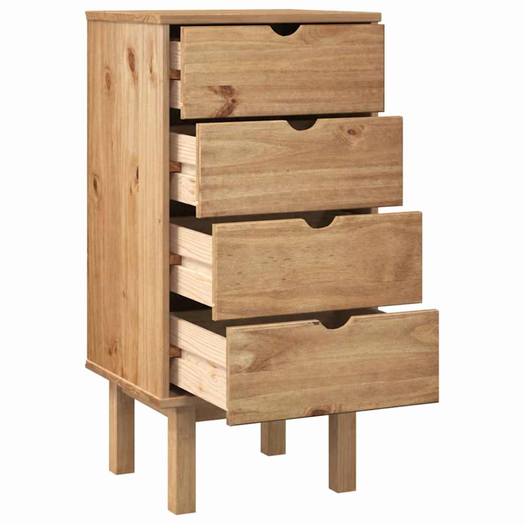 vidaXL Drawer Cabinet OTTA 45x39x90cm Solid Wood Pine 4