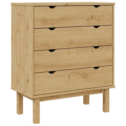 vidaXL Drawer Cabinet OTTA 76.5x39.5x90cm Solid Wood Pine 2