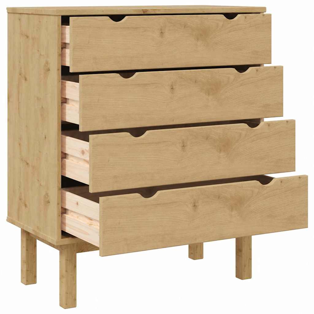vidaXL Drawer Cabinet OTTA 76.5x39.5x90cm Solid Wood Pine 5