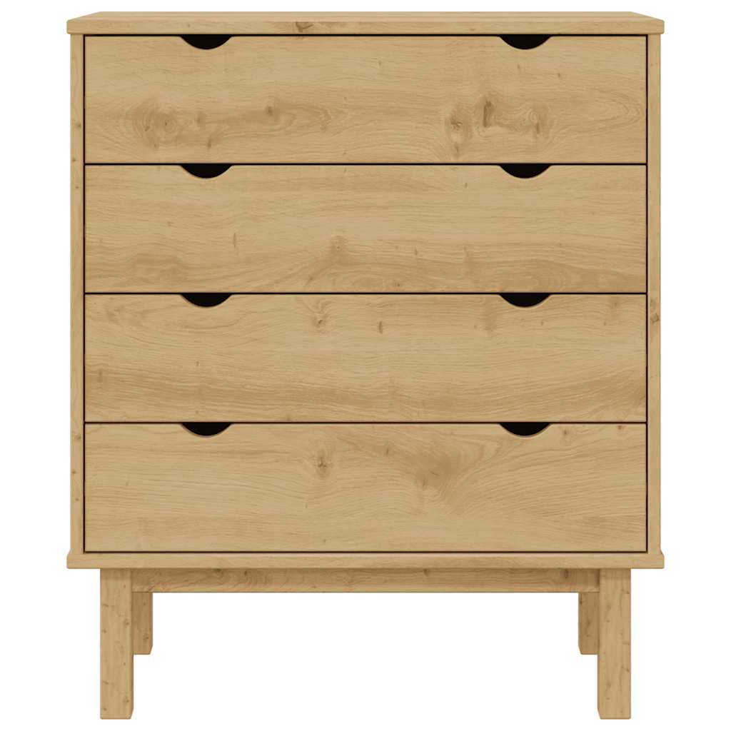 vidaXL Drawer Cabinet OTTA 76.5x39.5x90cm Solid Wood Pine 6