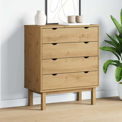 vidaXL Drawer Cabinet OTTA 76.5x39.5x90cm Solid Wood Pine 1