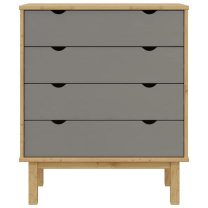vidaXL Drawer Cabinet OTTA Brown&Grey 76.5x39.5x90cm Solid Wood Pine 6