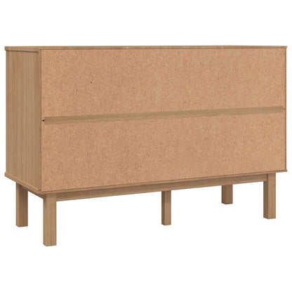 vidaXL Drawer Cabinet OTTA Brown&White 111x43x73.5cm Solid Wood Pine 6