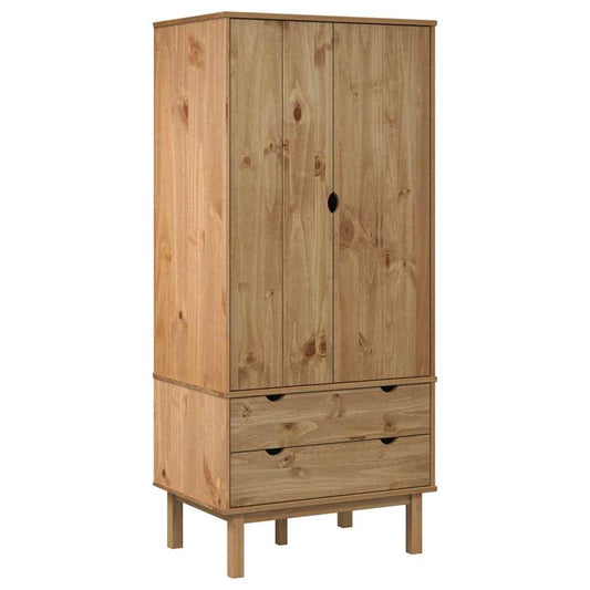 vidaXL Wardrobe | Solid pinewood, engineered wood | Large | Wardrobe 2