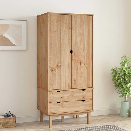 vidaXL Wardrobe | Solid pinewood, engineered wood | Large | Wardrobe 1