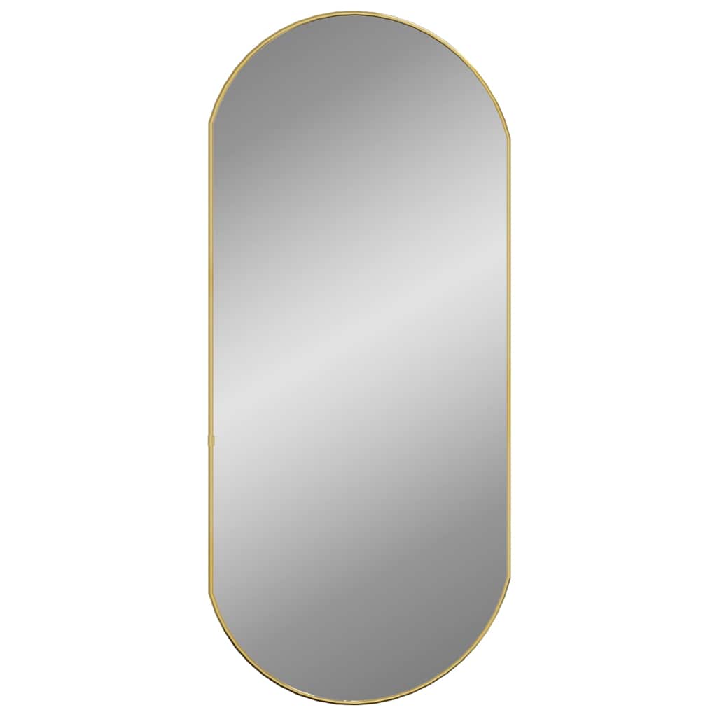 vidaXL Wall Mirror Gold 90x40 cm Oval 2
