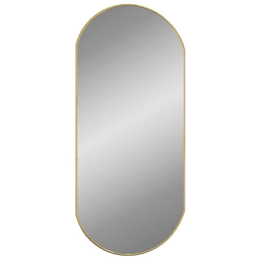 vidaXL Wall Mirror Gold 90x40 cm Oval 2