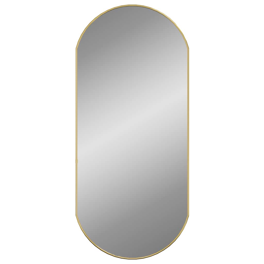 vidaXL Wall Mirror Gold 90x40 cm Oval 3