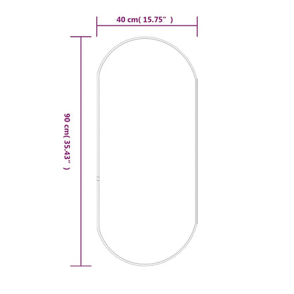 vidaXL Wall Mirror Gold 90x40 cm Oval 6