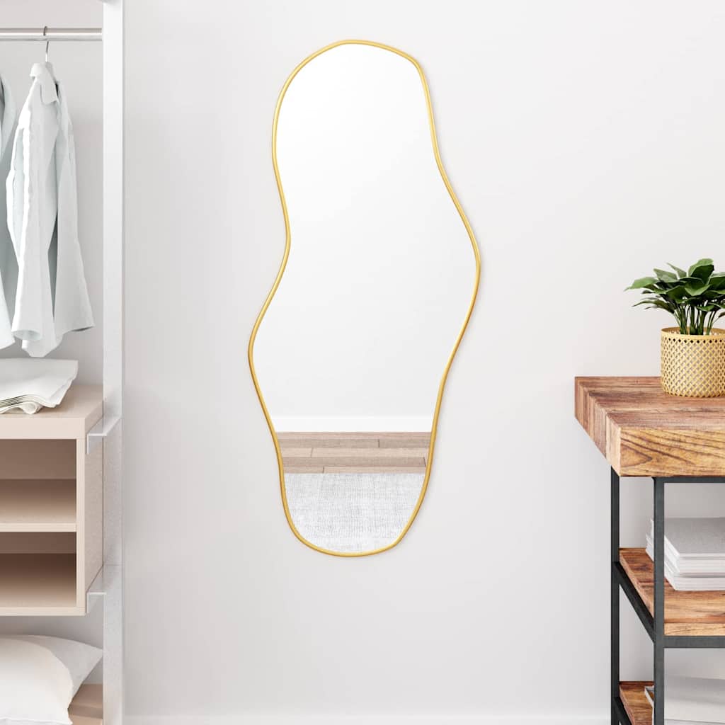 vidaXL Wall Mirror Gold 100x45 cm 1