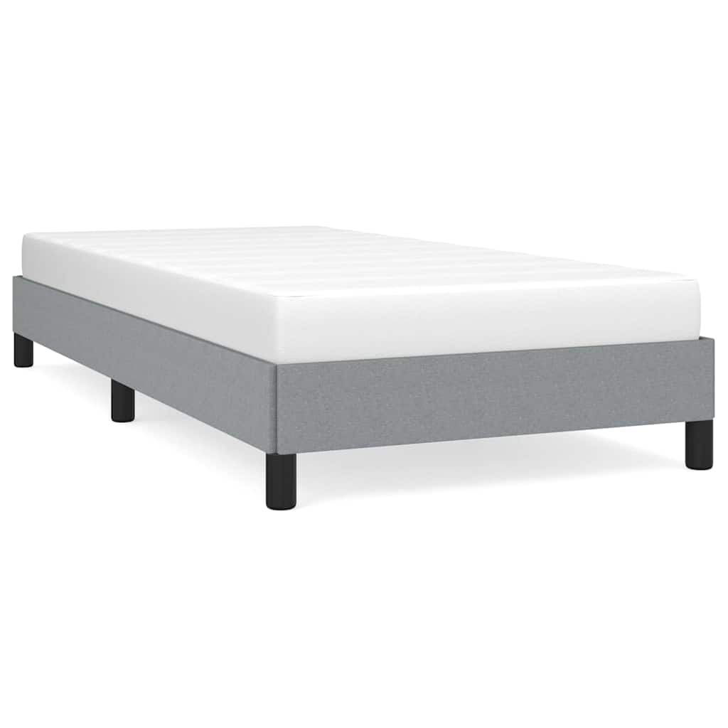 vidaXL Bed Frame without Mattress Light Grey 100x203 cm Twin XL Fabric 2