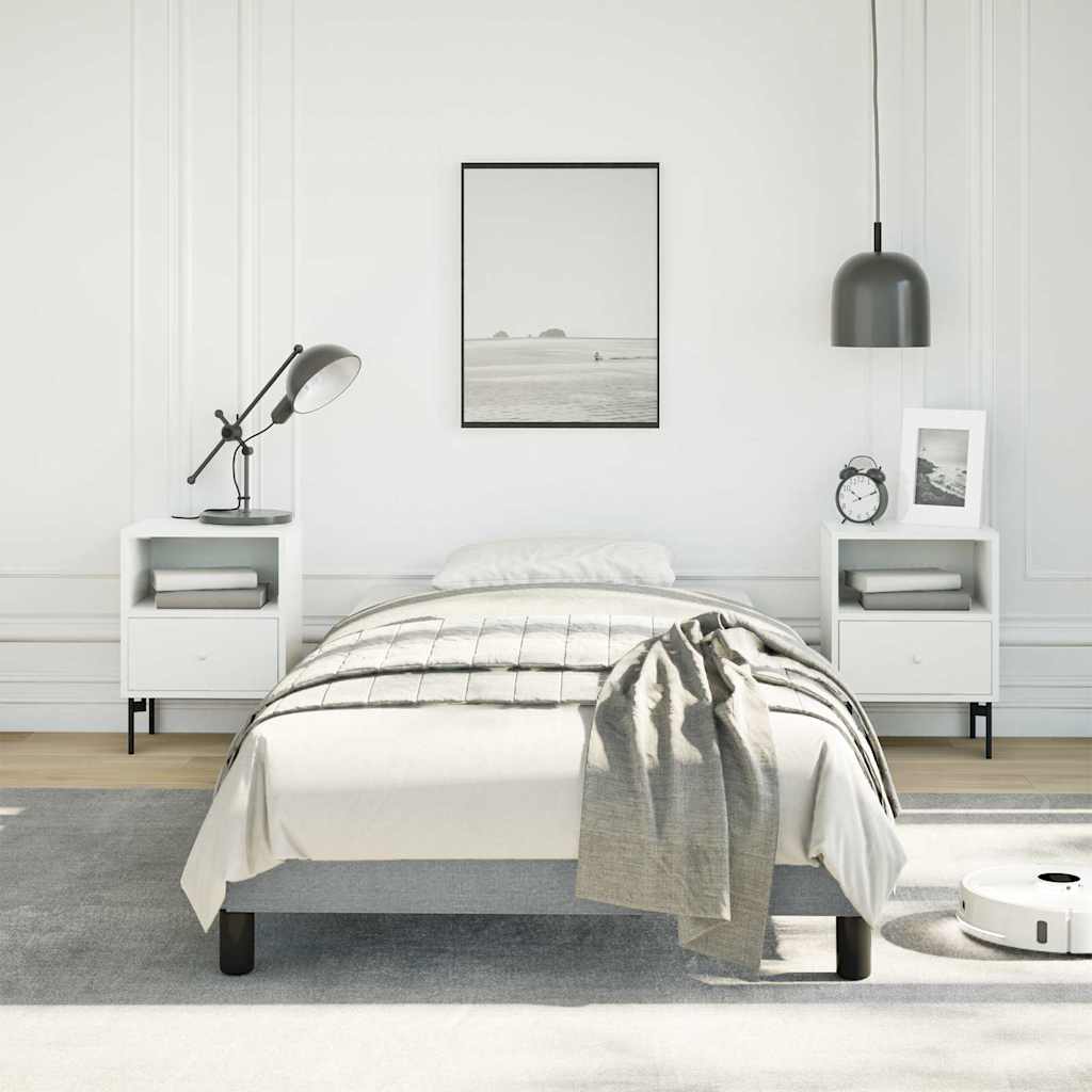 vidaXL Bed Frame without Mattress Light Grey 100x203 cm Twin XL Fabric 3