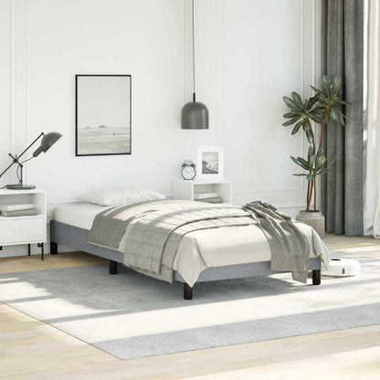 vidaXL Bed Frame without Mattress Light Grey 100x203 cm Twin XL Fabric 1