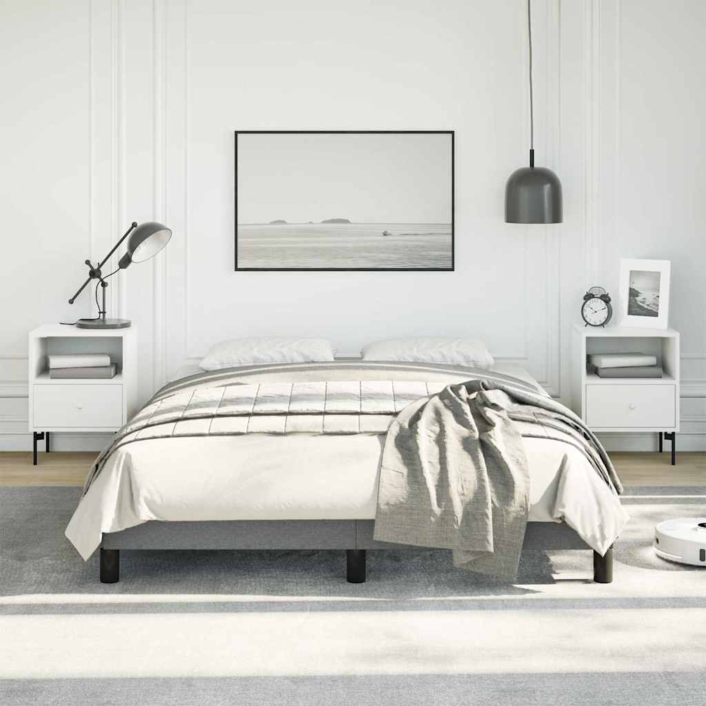 Bed Frame without Mattress 100x203 cm Fabric Dark grey Double Size 25 cm