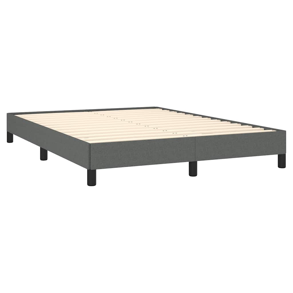 vidaXL Bed Frame without Mattress Dark Grey 137x190 cm Full Fabric 4