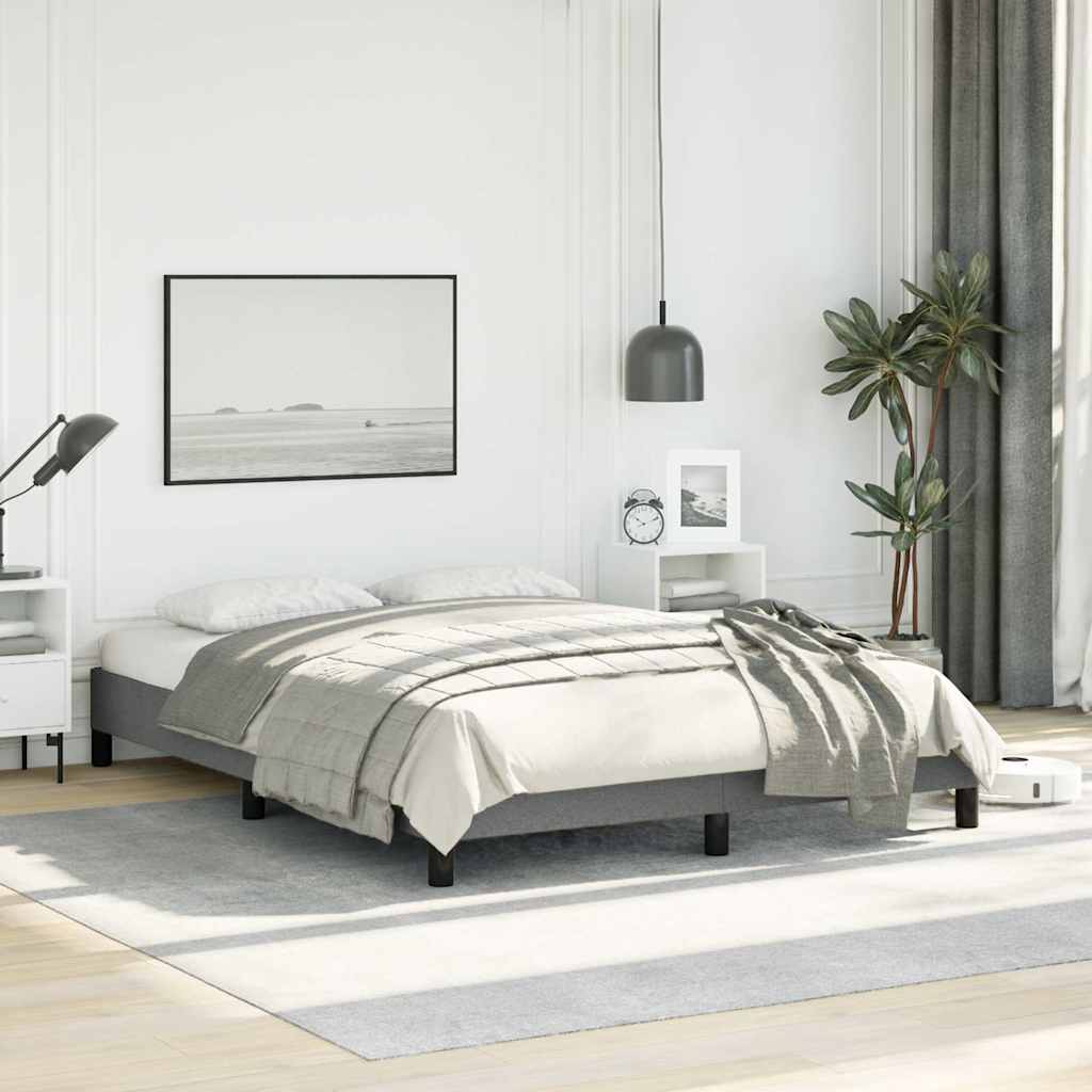 vidaXL Bed Frame without Mattress Dark Grey 137x190 cm Full Fabric 1
