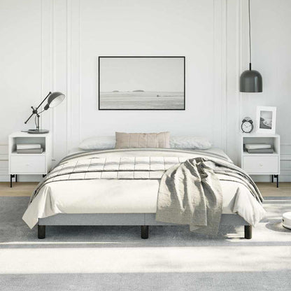 Bed Frame without Mattress 100x203 cm Fabric Light grey Queen 25 cm