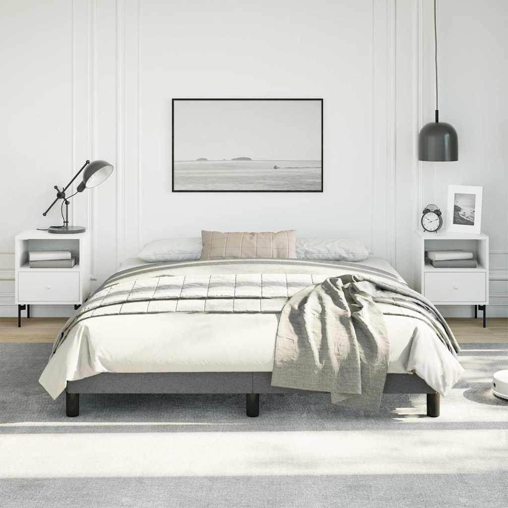 Bed Frame without Mattress 100x203 cm Fabric Dark grey Queen 25 cm