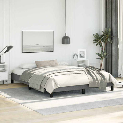 vidaXL Bed Frame without Mattress Dark Grey 152x203 cm Queen Fabric 1